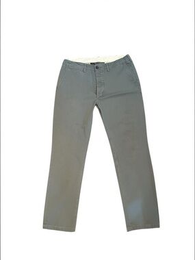 Buck Mason Officer Pants Mens 36x32 Olive  Green Slub Twill Cotton Chino Button